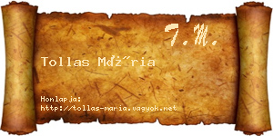 Tollas Mária névjegykártya